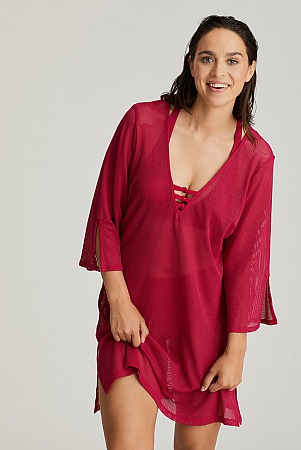 PrimaDonna - Bademode Kaftan - Swim holiday barollo rot