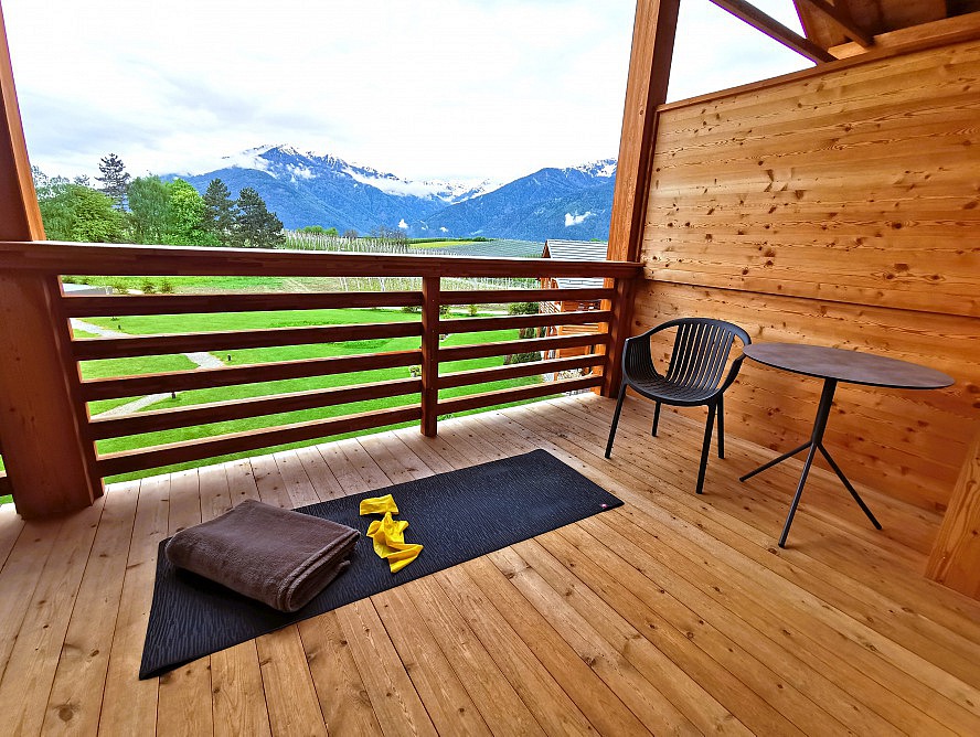 Kessler's Mountain Lodge: der Balkon ist auch ideal für Yoga am Morgen