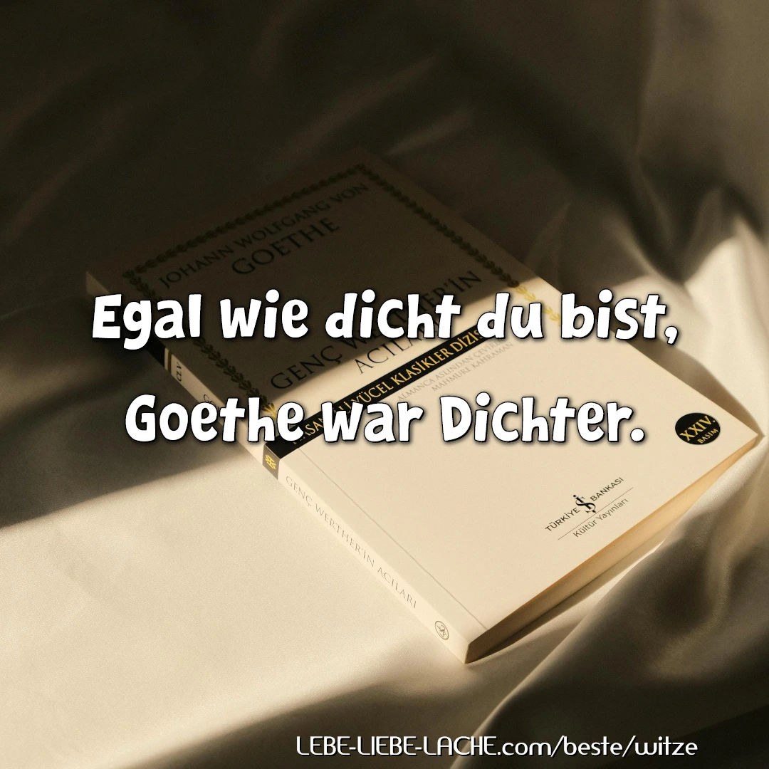 Egal wie dicht du bist, Goethe war Dichter.