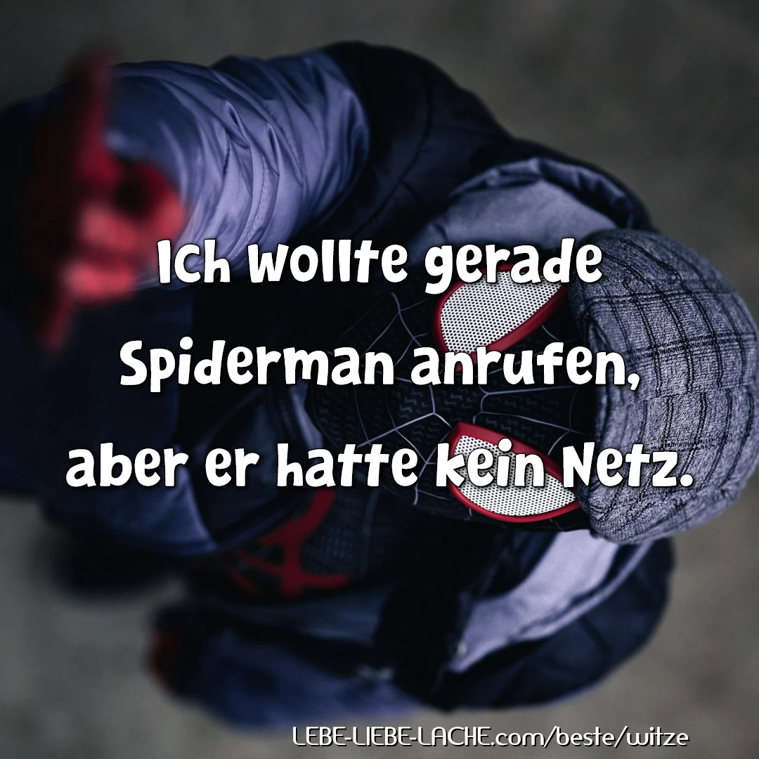 Ich wollte gerade Spiderman anrufen, aber er hatte kein Netz.