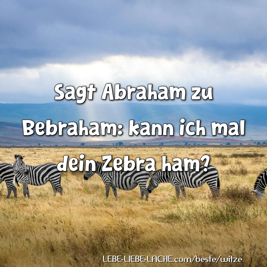 Sagt Abraham zu Bebraham: kann ich mal dein Zebra ham?