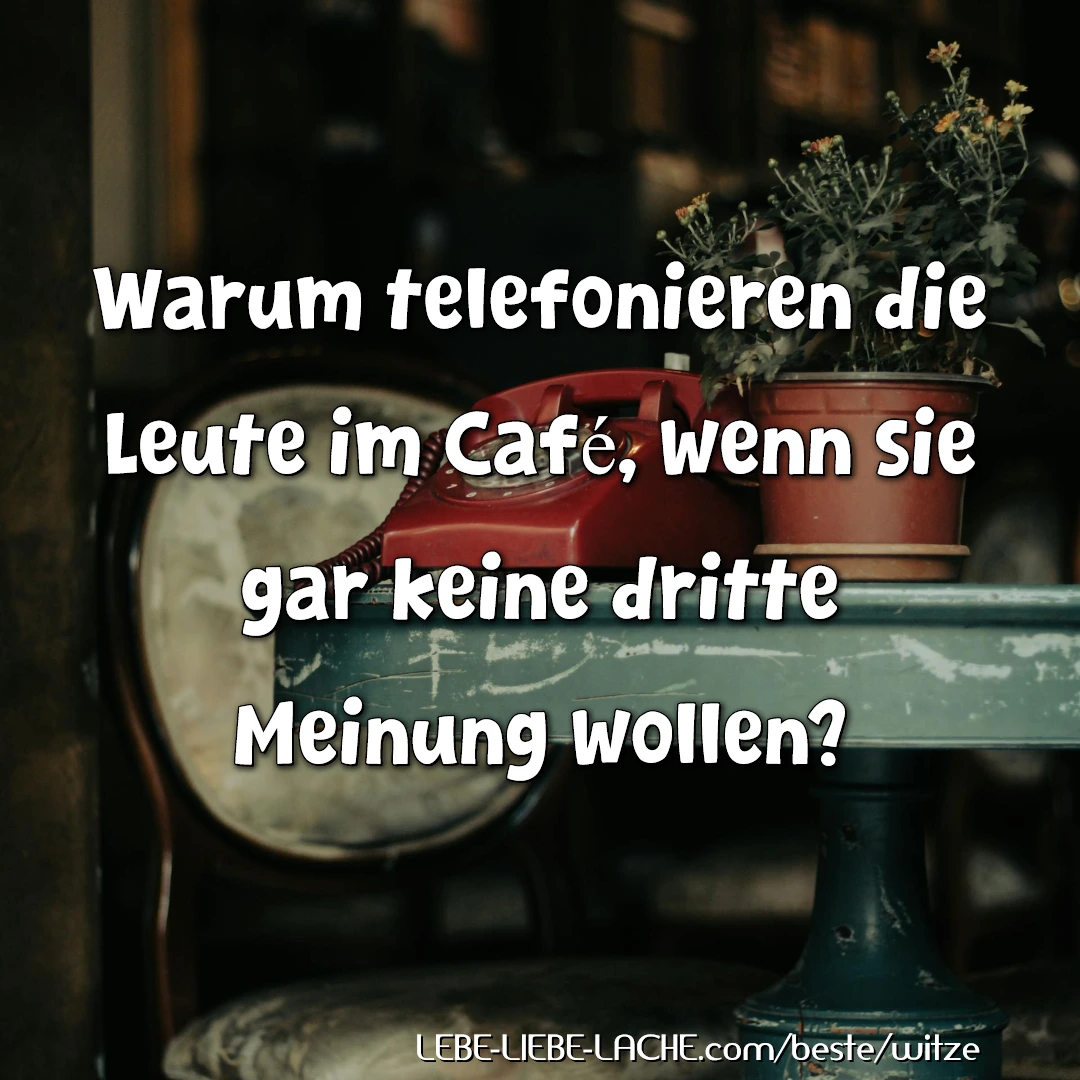 Warum telefonieren die Leute im Café, wenn sie gar keine dritte Meinung wollen?