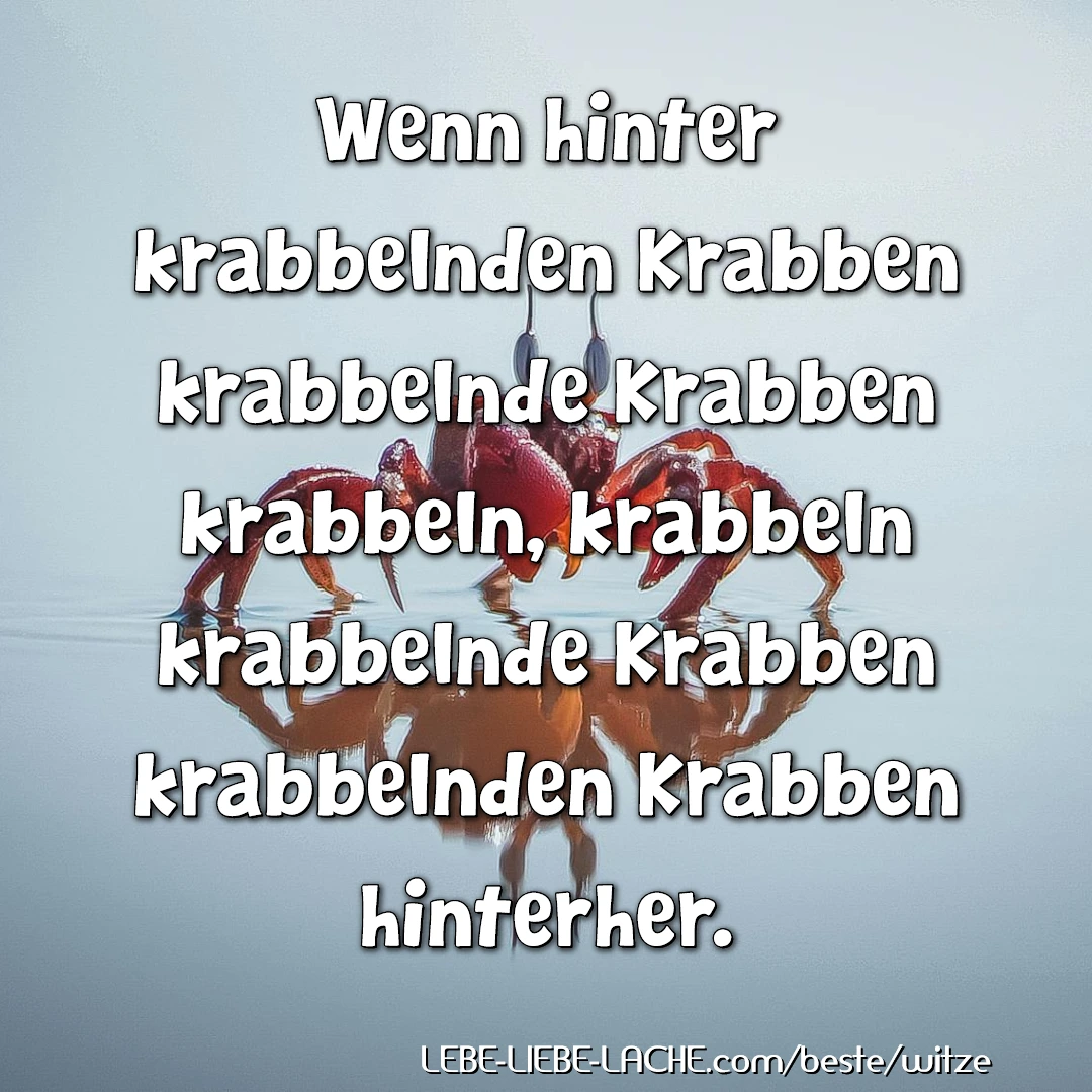 Wenn hinter krabbelnden Krabben krabbelnde Krabben krabbeln, krabbeln krabbelnde Krabben krabbelnden Krabben hinterher.