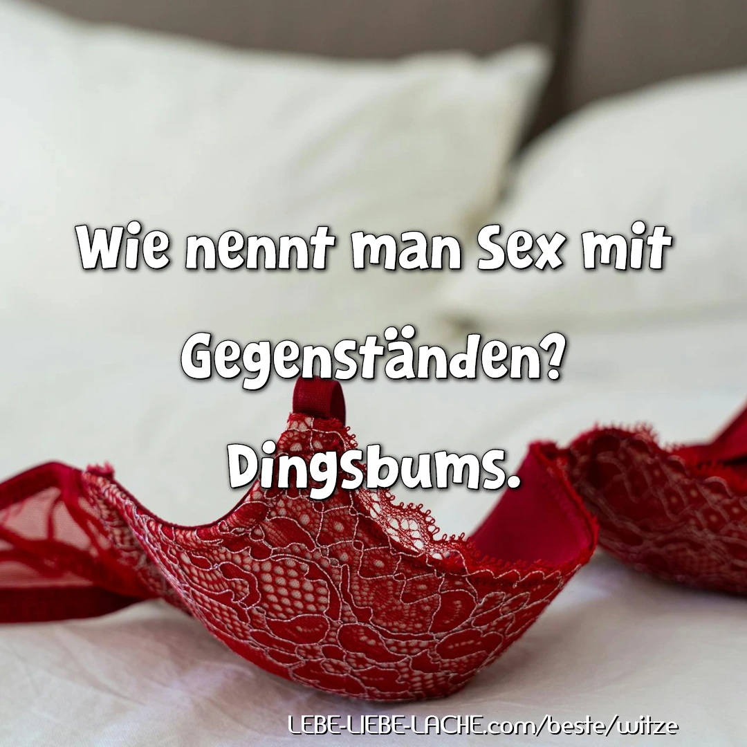 Wie nennt man Sex mit Gegenständen? Dingsbums.