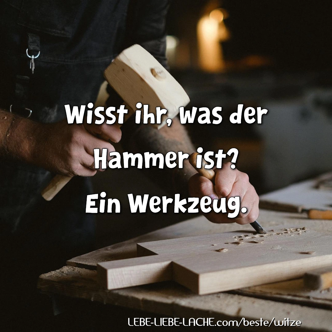 Wisst ihr, was der Hammer ist? Ein Werkzeug.