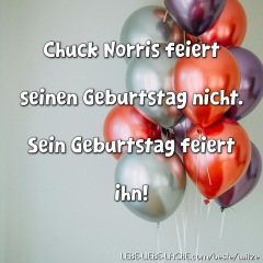 Chuck Norris feiert seinen Geburtstag nicht. Sein Geburtstag feiert ihn!