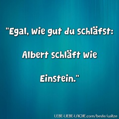 Egal, wie gut du schläfst: Albert schläft wie Einstein.