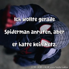 Ich wollte gerade Spiderman anrufen, aber er hatte kein Netz.