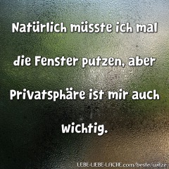 Natürlich müsste ich mal die Fenster putzen, aber Privatsphäre ist mir auch wichtig.