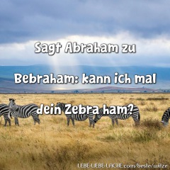 Sagt Abraham zu Bebraham: kann ich mal dein Zebra ham?