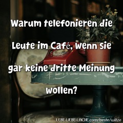 Warum telefonieren die Leute im Café, wenn sie gar keine dritte Meinung wollen?