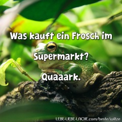 Was kauft ein Frosch im Supermarkt? Quaaark.