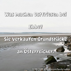 Was machen Ostfriesen bei Ebbe? Sie verkaufen Grundstücke an Österreicher.