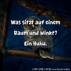 Was sitzt auf einem Baum und winkt? Ein Huhu.