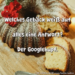 Welches Gebäck weiß auf alles eine Antwort? Der Googlehupf.