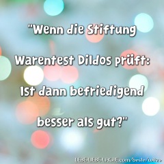 Wenn die Stiftung Warentest Dildos prüft: Ist dann befriedigend besser als gut?